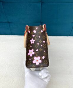 Женская сумка Louis Vuitton LV x TM OnTheGo PM Premium Brown в цветочек 25-18/10 см
