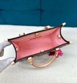 Женская сумка Louis Vuitton LV x TM OnTheGo PM Premium Brown в цветочек 25-18/10 см