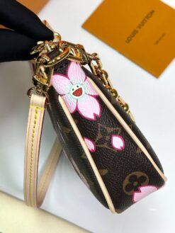 Женская сумка-клатч Louis Vuitton LV x TM Pochette Accessories Premium Brown в цветочек 22-12/4 см