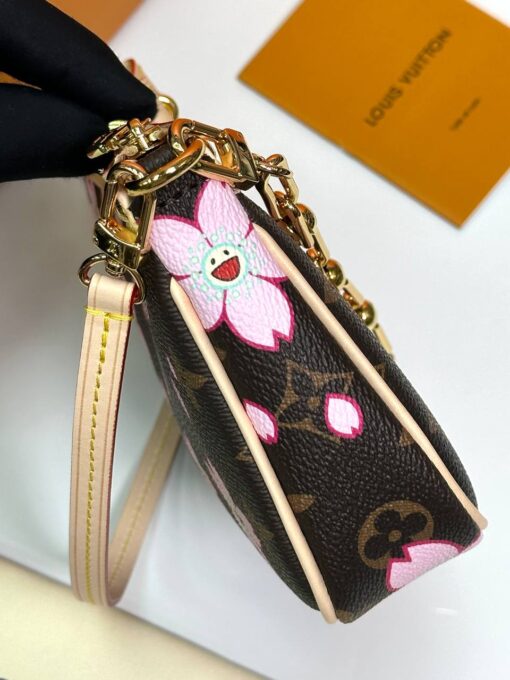 Женская сумка-клатч Louis Vuitton LV x TM Pochette Accessories Premium Brown в цветочек 22-12/4 см - фото 7