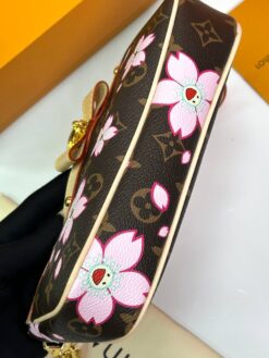 Женская сумка-клатч Louis Vuitton LV x TM Pochette Accessories Premium Brown в цветочек 22-12/4 см