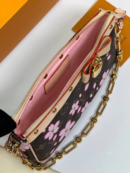 Женская сумка-клатч Louis Vuitton LV x TM Pochette Accessories Premium Brown в цветочек 22-12/4 см - фото 10