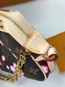 Женская сумка-клатч Louis Vuitton LV x TM Pochette Accessories Premium Brown в цветочек 22-12/4 см