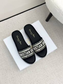 Шлёпанцы женские Christian Dior Dway Platform Slide KCO258ERC Premium Black