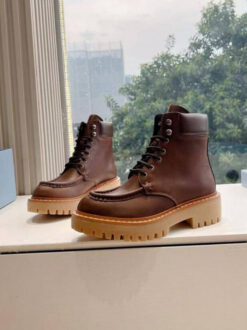 Женские ботинки Prada Leather Chukka Boots 2T916L Premium D.Brown