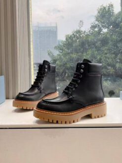 Женские ботинки Prada Leather Chukka Boots 2T916L Premium Black