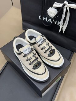 Кроссовки женские Chanel Calfskin Suede Calfskin Lambskin G46258 Beige