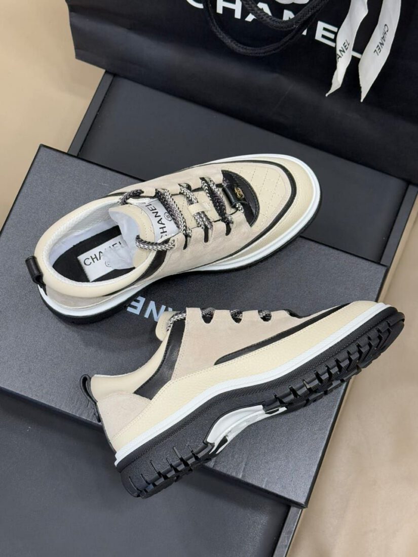 Кроссовки женские Chanel Calfskin Suede Calfskin Lambskin G46258 Beige фото 3 Кроссовки женские Chanel Calfskin Suede Calfskin Lambskin G46258 Beige - фото 3
