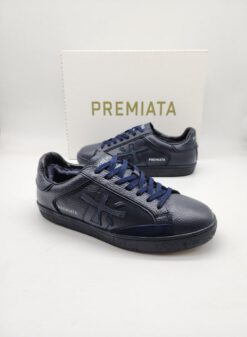 Мужские кроссовки Premiata A135466 зимние с мехом синие