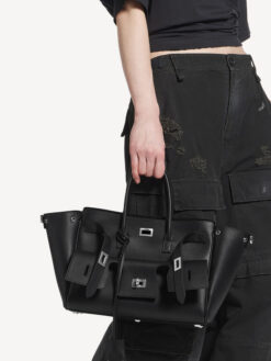 Сумка Balenciaga Bel Air Carry All Bag Small 30 cm Leather Black (фурнитура серебро|золото)