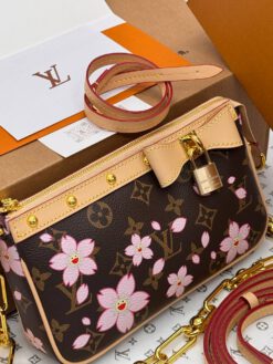 Женская сумка-клатч Louis Vuitton A135715 22-12/4 см в цветочек