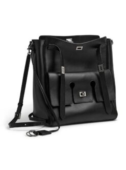 Сумка Balenciaga Bel Air Carry All Bag Square 38 cm Lather Black (фурнитура серебро|золото)