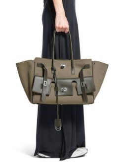 Сумка Balenciaga Bel Air Carry All Bag Medium 37 cm Textile Khaki