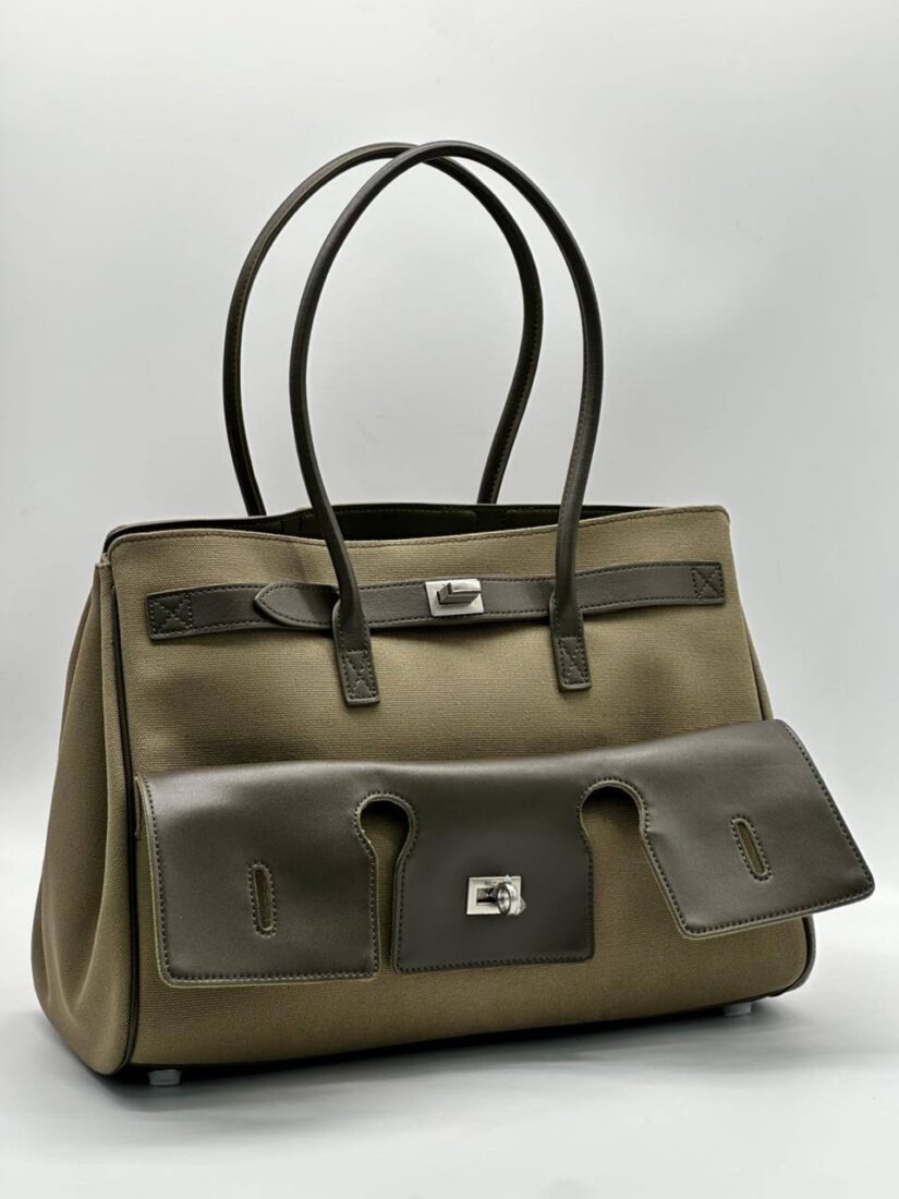 Сумка Balenciaga Bel Air Carry All Bag Medium 37 cm Textile Khaki фото 2 Сумка Balenciaga Bel Air Carry All Bag Medium 37 cm Textile Khaki - фото 2