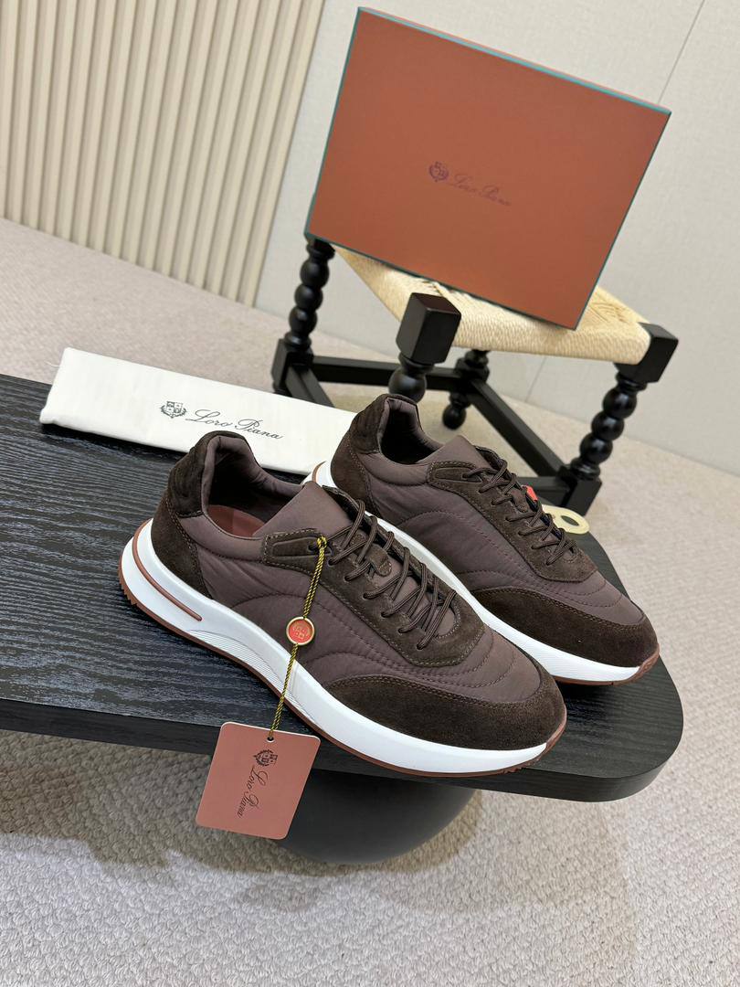 Мужские кроссовки Лоро Пиано Weekend Walk Suede-Trimmed Shell Evo Wind Premium Brown фото 2 Мужские кроссовки Лоро Пиано Weekend Walk Suede-Trimmed Shell Evo Wind Premium Brown - фото 2