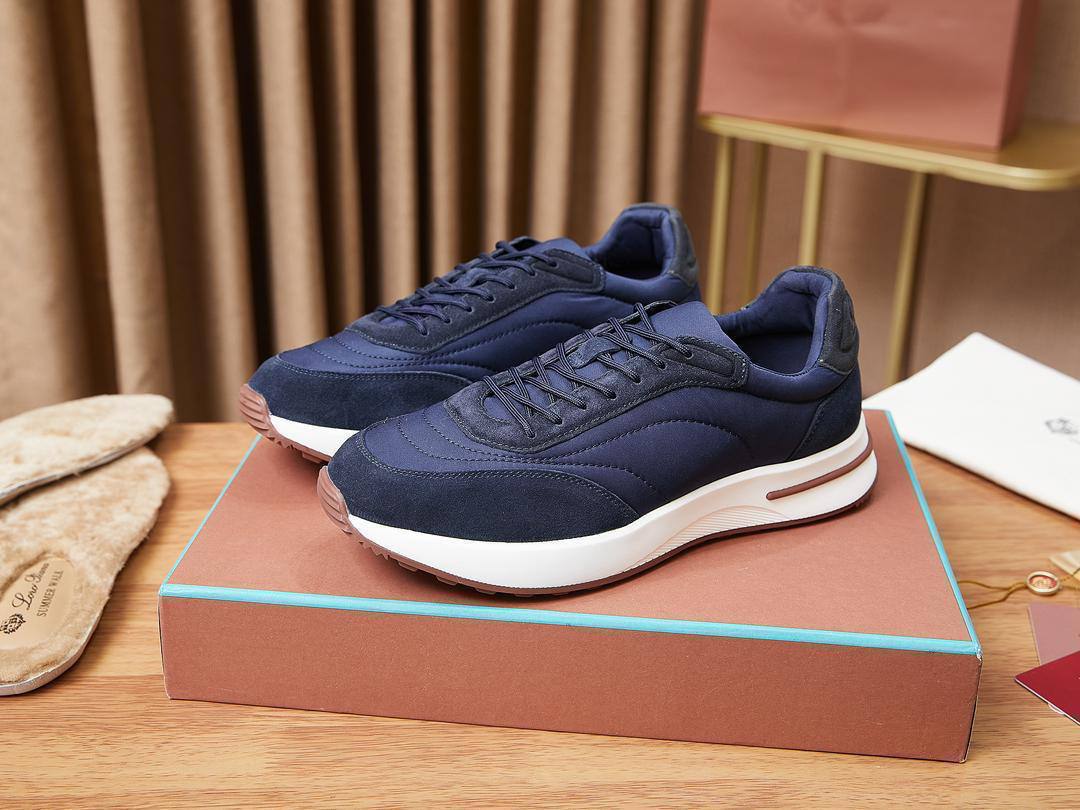 Мужские кроссовки Лоро Пиано Weekend Walk Suede-Trimmed Shell Evo Wind Fur Insole Premium Blue фото 2 Мужские кроссовки Лоро Пиано Weekend Walk Suede-Trimmed Shell Evo Wind Fur Insole Premium Blue - фото 2