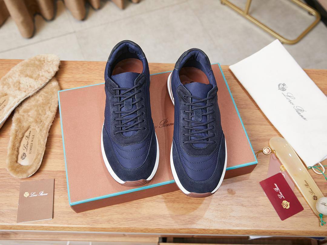 Мужские кроссовки Лоро Пиано Weekend Walk Suede-Trimmed Shell Evo Wind Fur Insole Premium Blue фото 3 Мужские кроссовки Лоро Пиано Weekend Walk Suede-Trimmed Shell Evo Wind Fur Insole Premium Blue - фото 3