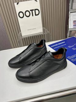 Кроссовки Ermenegildo Zegna Triple Stitch Lo Leather A136062 Black (размеры 39-49) - фото 8