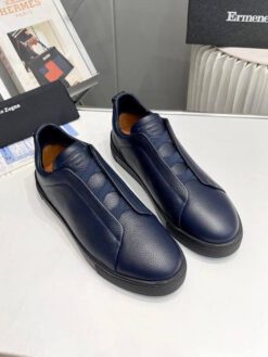 Кроссовки Ermenegildo Zegna Triple Stitch Lo Leather A136089 Blue (размеры 39-49)