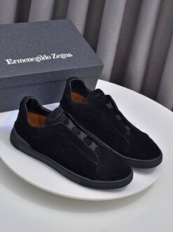 Кроссовки Ermenegildo Zegna Triple Stitch Lo Suede A136130 Black - фото 7