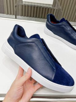 Кроссовки Ermenegildo Zegna Triple Stitch Lo Leather Suede A136197 Blue (размеры 39-49)