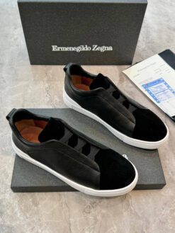 Кроссовки Ermenegildo Zegna Triple Stitch Lo Leather Suede A136210 Black (размеры 39-49) - фото 9