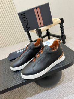 Кроссовки Ermenegildo Zegna Triple Stitch II Lo Leather A136328 Black