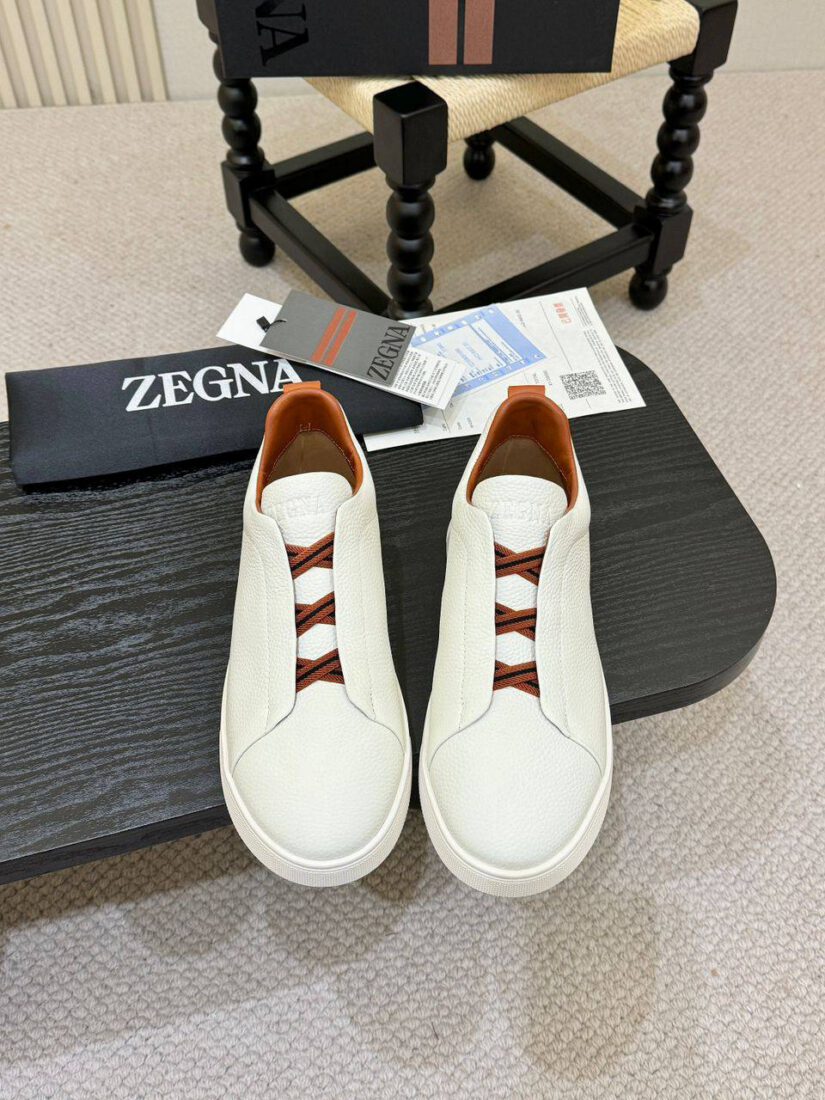 Кроссовки Ermenegildo Zegna Triple Stitch II Lo Leather A136341 White фото 2 Кроссовки Ermenegildo Zegna Triple Stitch II Lo Leather A136341 White - фото 2