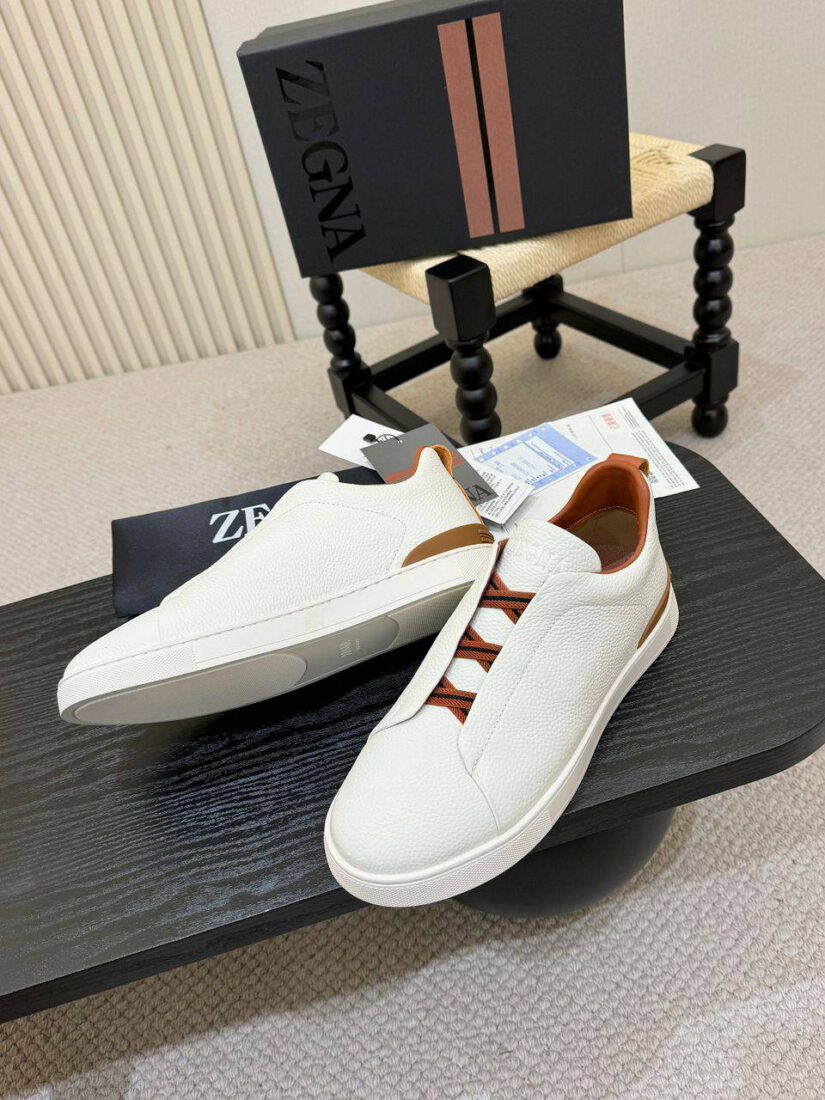 Кроссовки Ermenegildo Zegna Triple Stitch II Lo Leather A136341 White фото 4 Кроссовки Ermenegildo Zegna Triple Stitch II Lo Leather A136341 White - фото 4