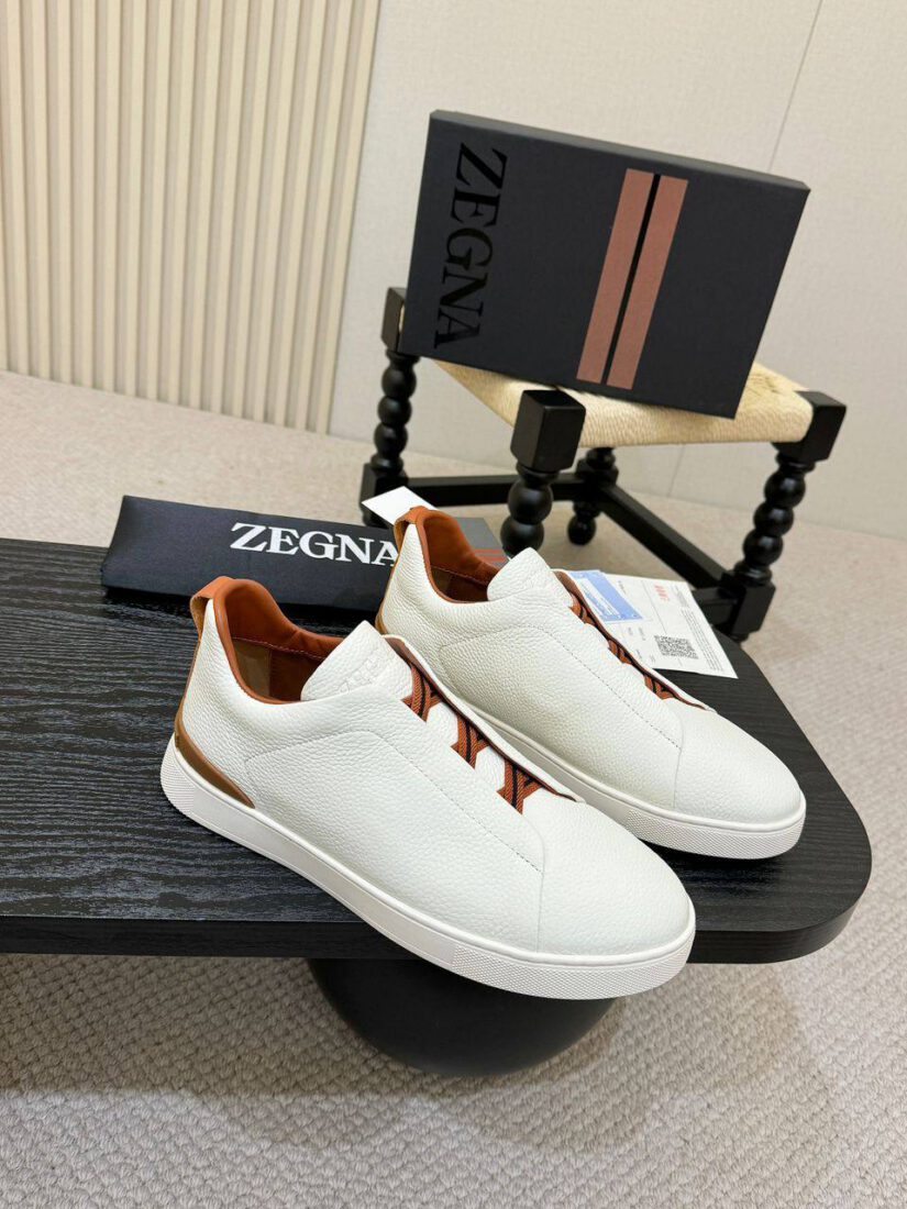 Кроссовки Ermenegildo Zegna Triple Stitch II Lo Leather A136341 White фото 3 Кроссовки Ermenegildo Zegna Triple Stitch II Lo Leather A136341 White - фото 3