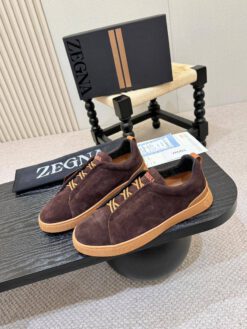 Кроссовки Ermenegildo Zegna Triple Stitch II Lo Suede A136377 Brown - фото 9