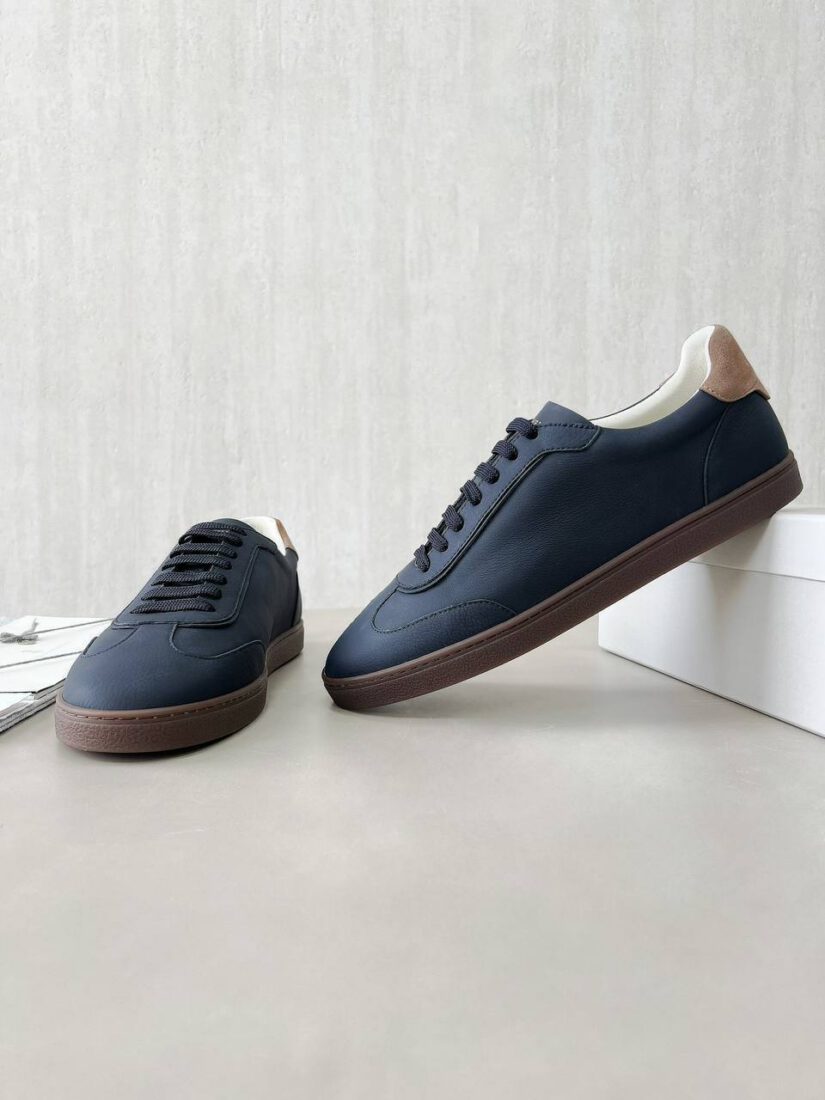 Кроссовки мужские Brunello Cucinelli Leather A136485 Premium Blue фото 3 Кроссовки мужские Brunello Cucinelli Leather A136485 Premium Blue - фото 3