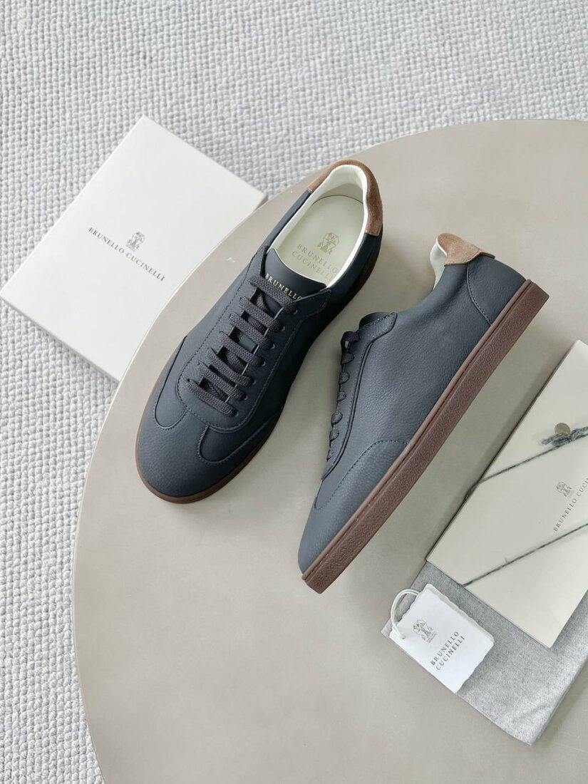 Кроссовки мужские Brunello Cucinelli Leather A136501 Premium Grey фото 2 Кроссовки мужские Brunello Cucinelli Leather A136501 Premium Grey - фото 2