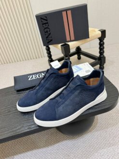 Кроссовки Ermenegildo Zegna Triple Stitch Lo Leather Suede A136765 Blue (размеры 39-49)