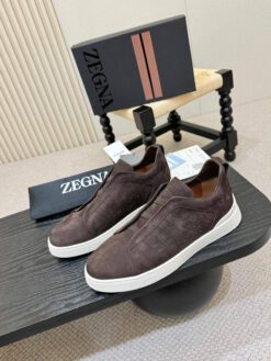 Кроссовки Ermenegildo Zegna Triple Stitch Lo Leather Suede A136782 Brown (размеры 39-49)