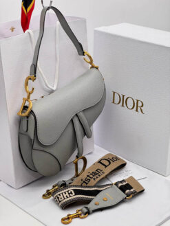 Сумка Christian Dior Saddle 25.5/20/6.5 см серая A137087