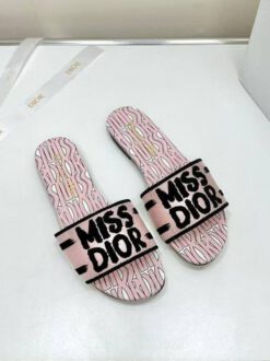 Шлёпанцы женские Christian Dior Dway Miss Dior Allover A137198 розовые
