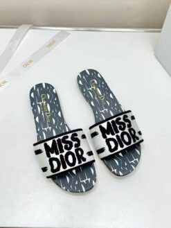 Шлёпанцы женские Christian Dior Dway Miss Dior Allover A137209 серые