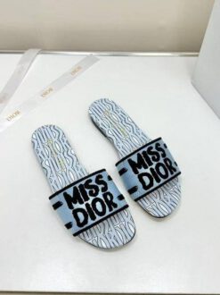 Шлёпанцы женские Christian Dior Dway Miss Dior Allover A137220 голубые