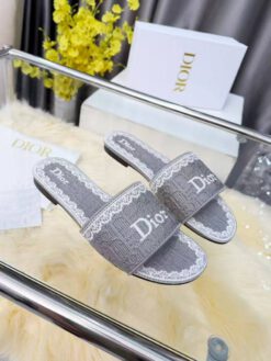 Шлёпанцы женские Christian Dior Dentelle A137243 серые