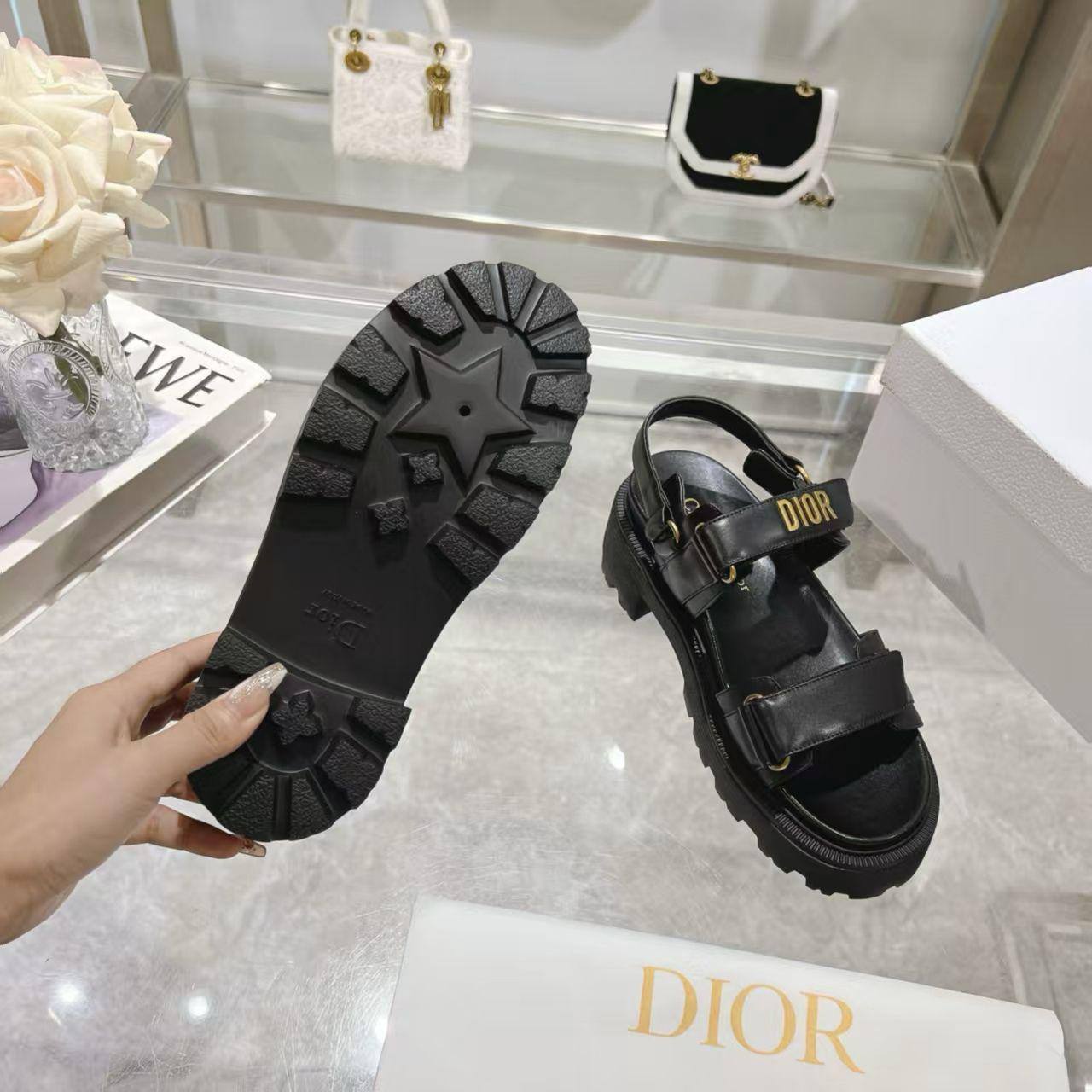 Сандалии женские Dior PL-50029-A137309 чёрные фото 4 Сандалии женские Dior PL-50029-A137309 чёрные - фото 4