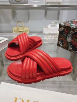 Шлёпанцы женские Christian Dior D-Cross A137343 красные