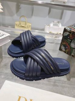 Шлёпанцы женские Christian Dior D-Cross A137354 синие