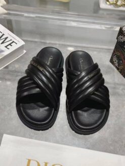 Шлёпанцы женские Christian Dior D-Cross A137376 чёрные