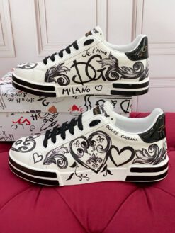 Кроссовки женские Dolce & Gabbana Portofino Premium A137679 белые с рисунком "узор"