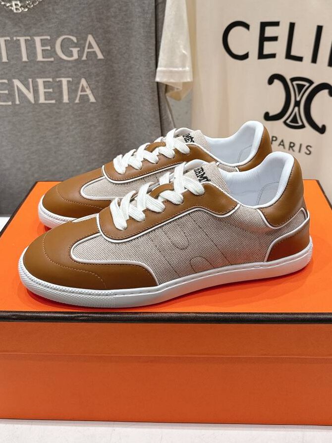 Кроссовки Hermes Match Sneaker H261002Z Beige-Brown фото 1 Кроссовки Hermes Match Sneaker H261002Z Beige-Brown - фото 1