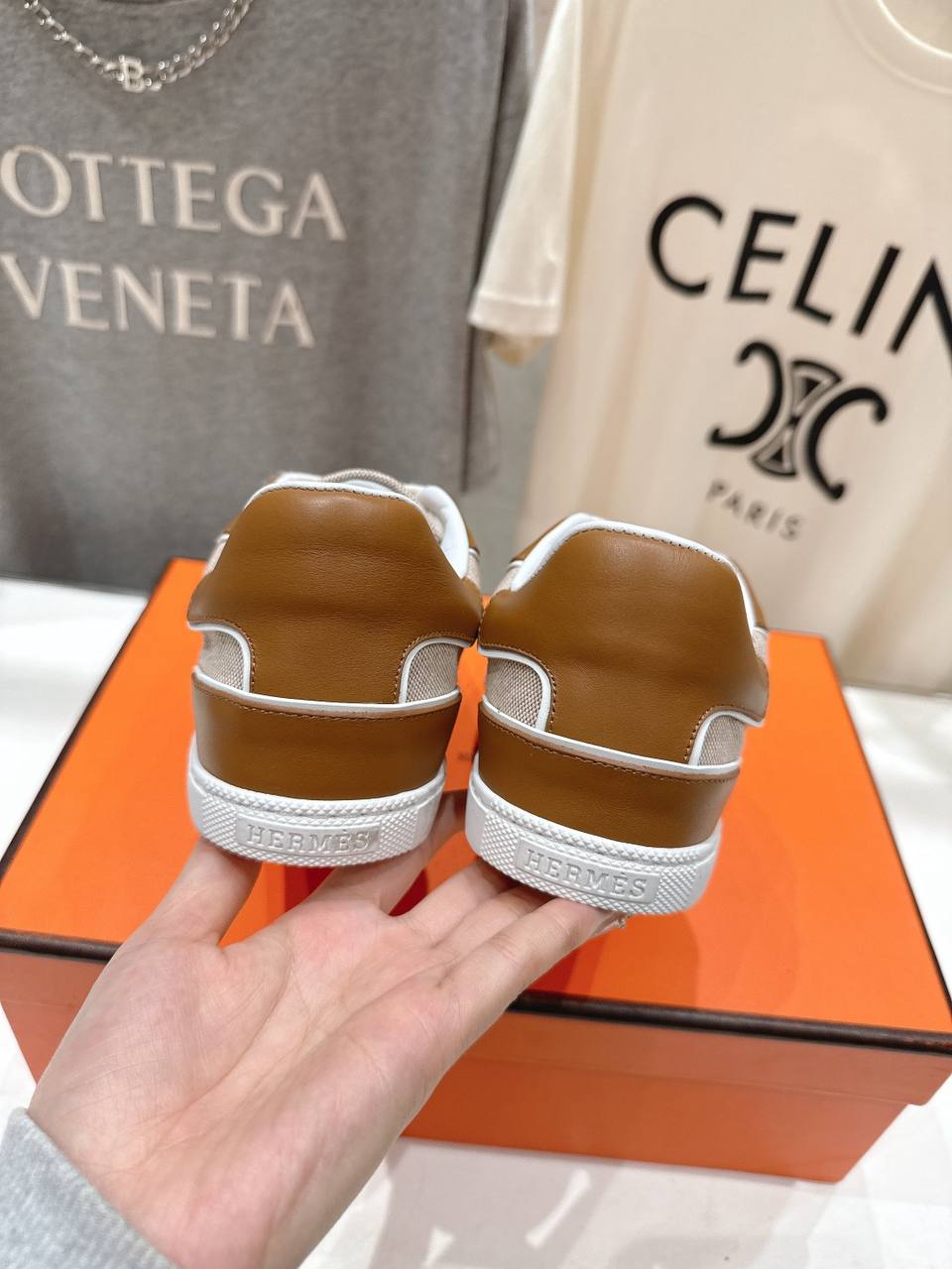 Кроссовки Hermes Match Sneaker H261002Z Beige-Brown фото 3 Кроссовки Hermes Match Sneaker H261002Z Beige-Brown - фото 3