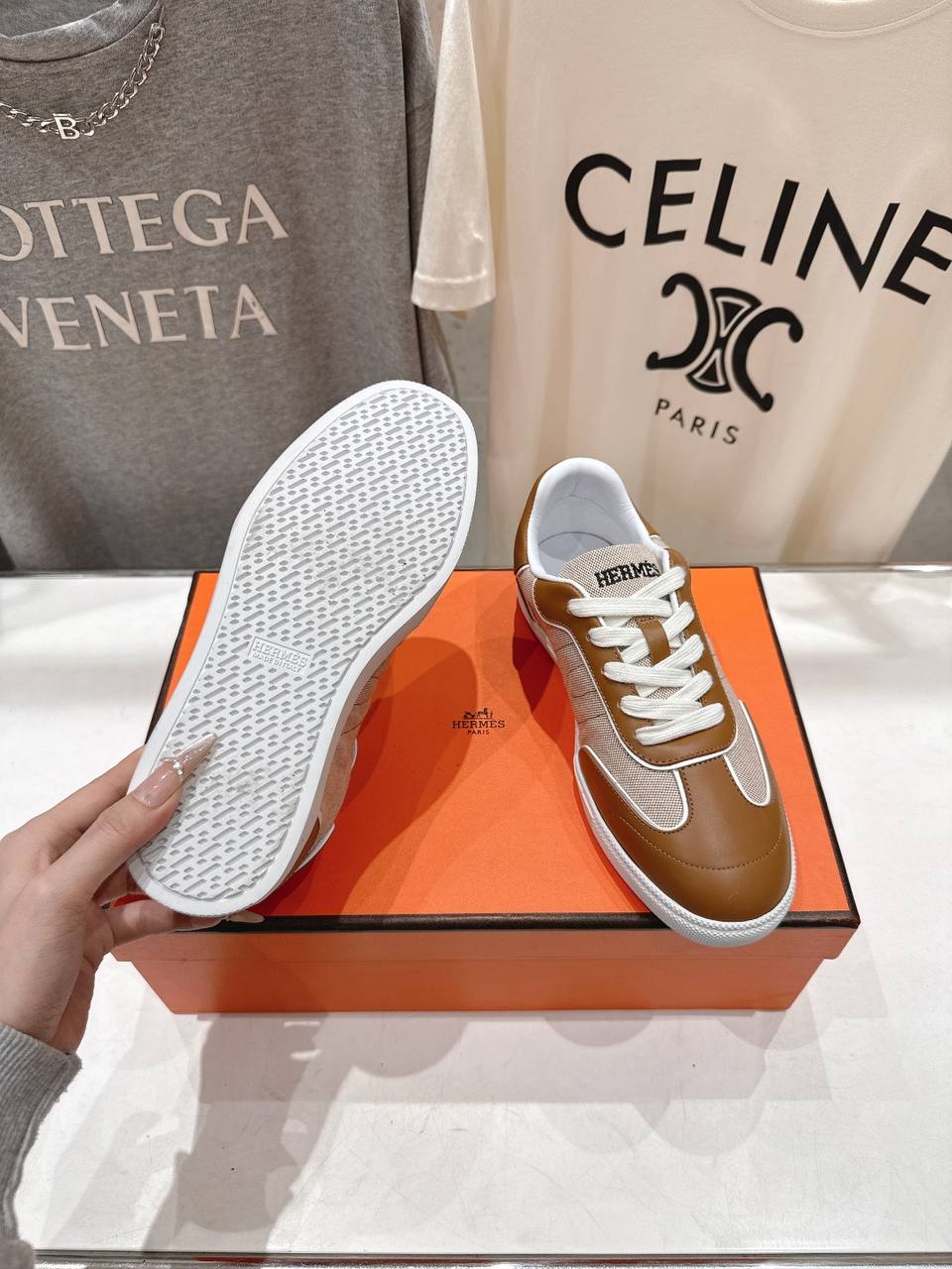 Кроссовки Hermes Match Sneaker H261002Z Beige-Brown фото 4 Кроссовки Hermes Match Sneaker H261002Z Beige-Brown - фото 4