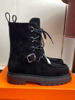 Ботильоны Hermes Land Ankle Boot H252258Z Premium Suede Calfskin Black