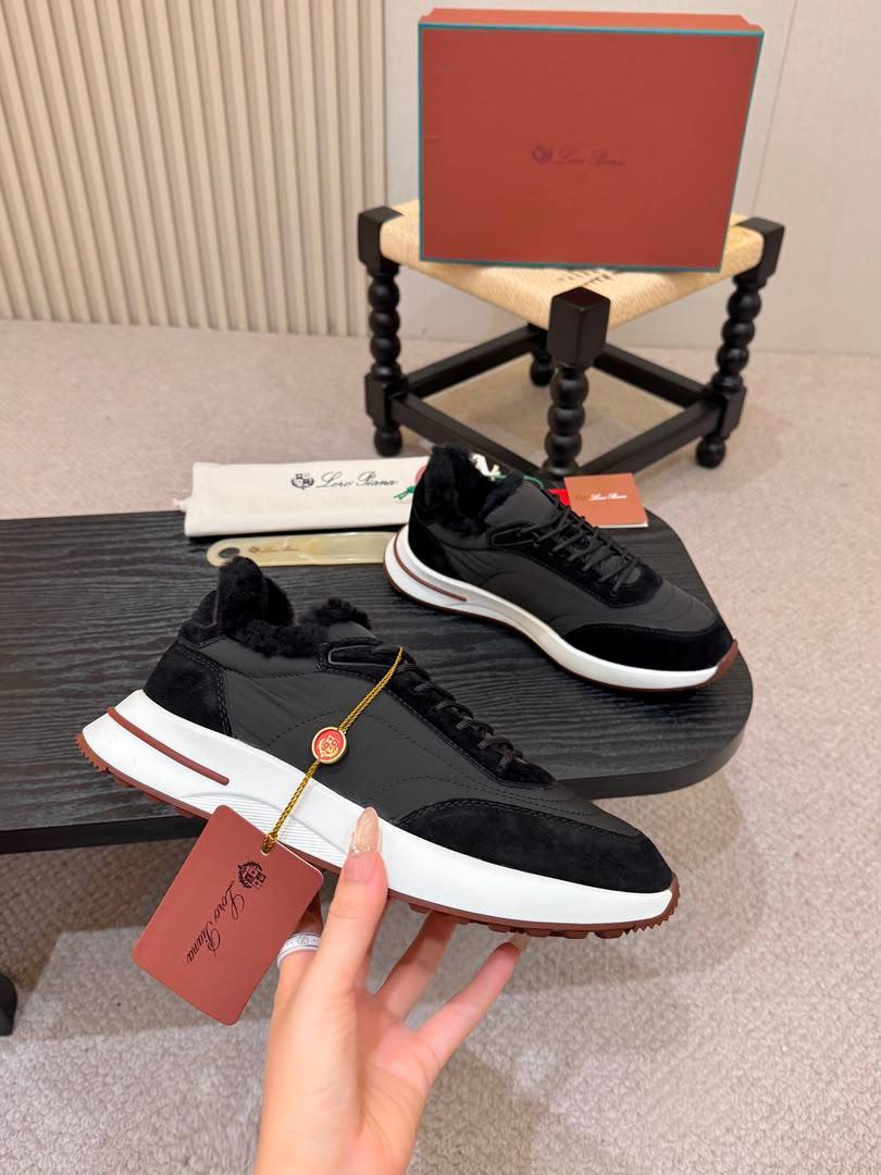 Мужские кроссовки Лоро Пиано Weekend Walk Evo Wind Suede-Trimmed Shell Fur Premium Black фото 3 Мужские кроссовки Лоро Пиано Weekend Walk Evo Wind Suede-Trimmed Shell Fur Premium Black - фото 3
